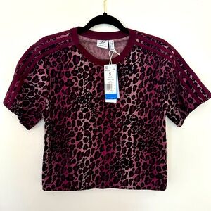 NWT Adidas Leopard Print Crop Top sz S